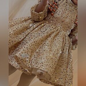 Gold Sequin Party Dress